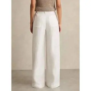 REISS ASHBY Linen Wide Leg Trousers